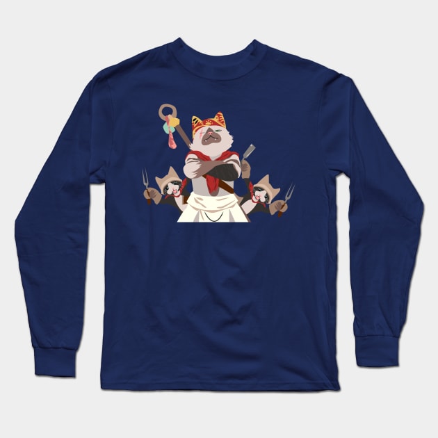 Monster Hunter World: Meowscular Chef Long Sleeve T-Shirt by DigitalCleo